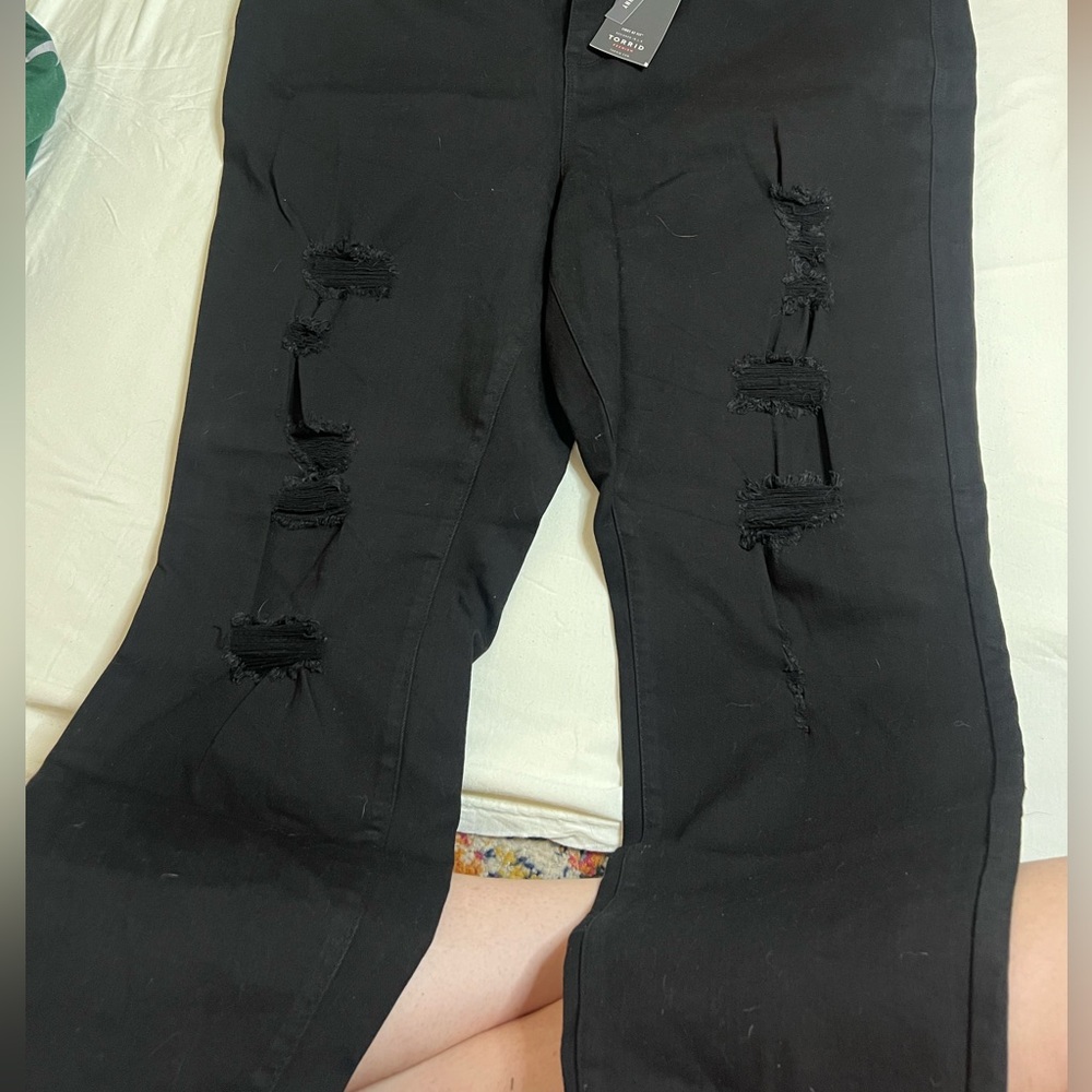 Torrid Black Denim -straight leg with distressting - 22R